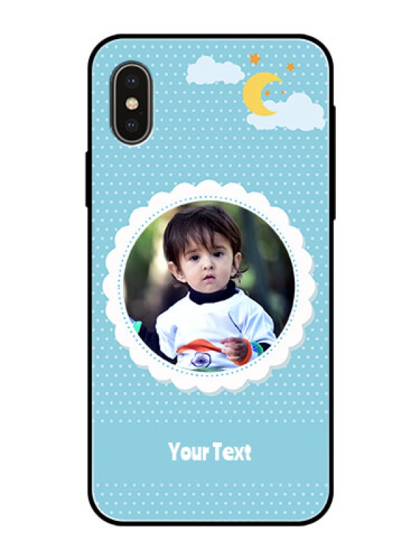 Custom iPhone XS Personalised Glass Phone Case  - Violet Pattern Design