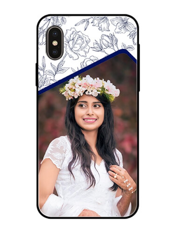 Custom iPhone XS Personalized Glass Phone Case  - Premium Floral Design