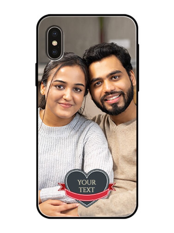 Custom iPhone XS Custom Glass Phone Case  - Just Married Couple Design