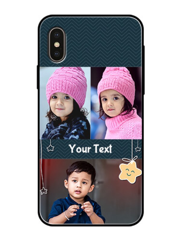Custom iPhone XS Custom Glass Mobile Case  - Hanging Stars Design
