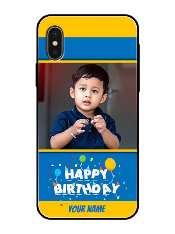 Custom iPhone XS Custom Glass Mobile Case  - Birthday Wishes Design