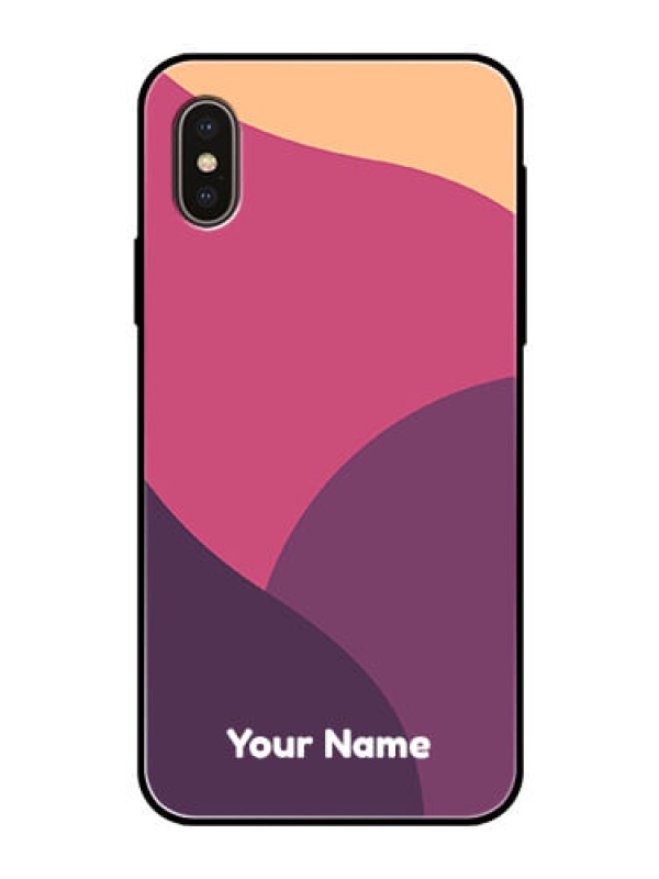 Custom iPhone Xs Custom Glass Phone Case - Mixed Multi-colour abstract art Design