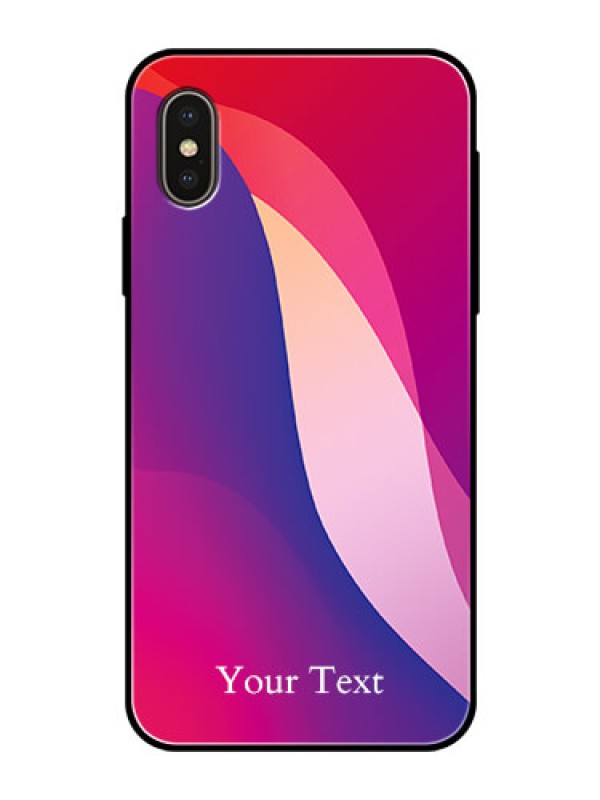 Custom iPhone Xs Personalized Glass Phone Case - Digital abstract Overlap Design