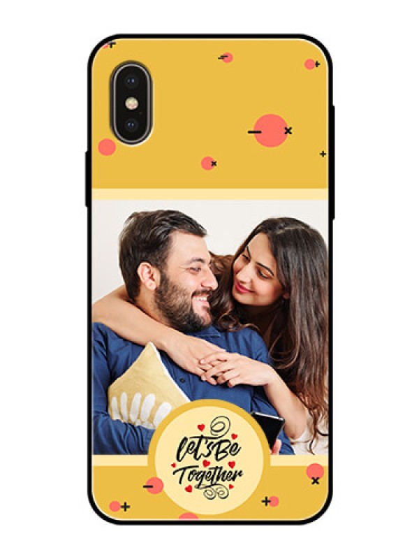 Custom iPhone Xs Photo Printing on Glass Case - Lets be Together Design