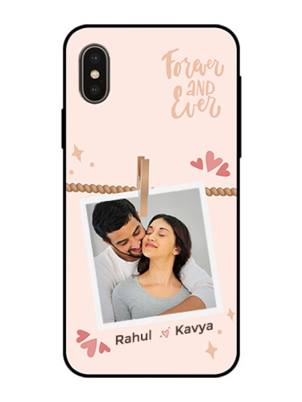 Custom iPhone Xs Custom Glass Phone Case - Forever and ever love Design