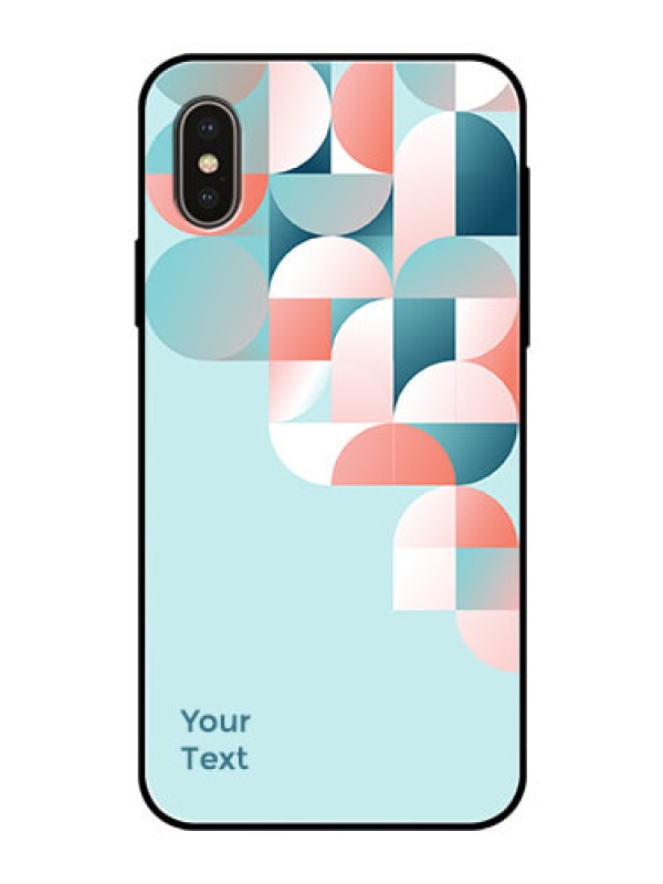 Custom iPhone Xs Custom Glass Phone Case - Stylish Semi-circle Pattern Design