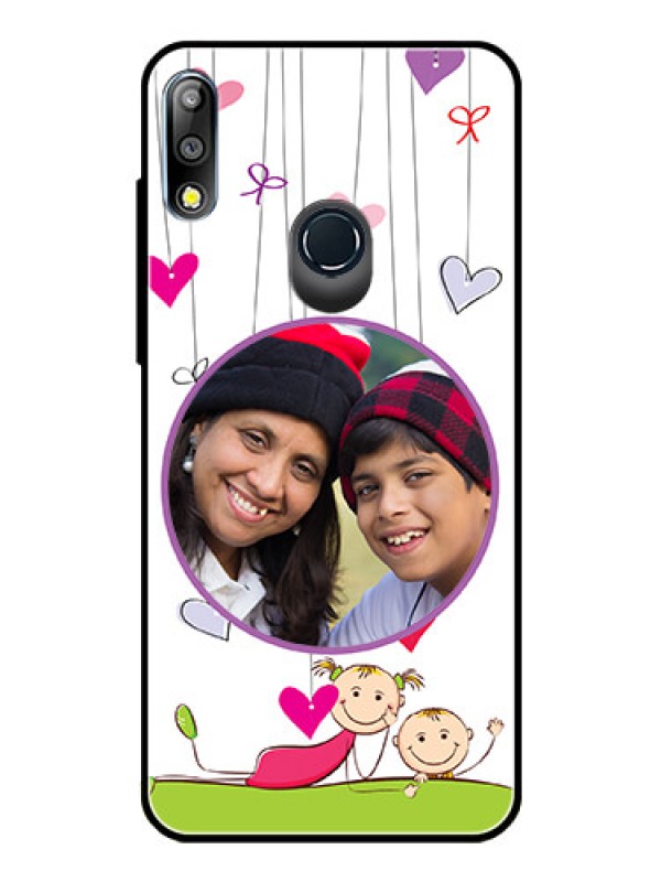 Custom Zenfone Max pro M2 Photo Printing on Glass Case  - Cute Kids Phone Case Design