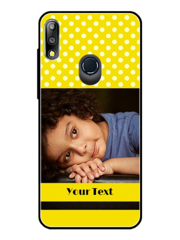 Custom Zenfone Max pro M2 Custom Glass Phone Case  - Bright Yellow Case Design