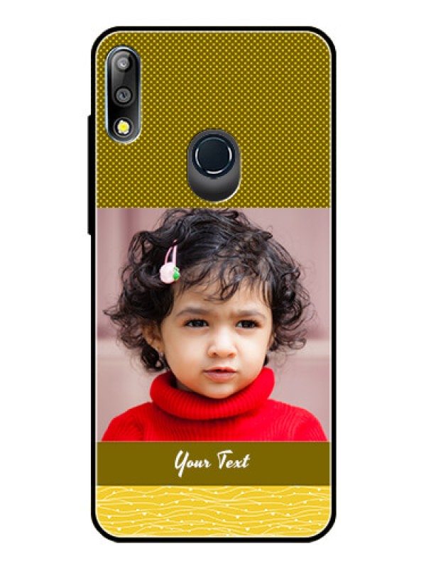 Custom Zenfone Max pro M2 Custom Glass Phone Case  - Simple Green Color Design