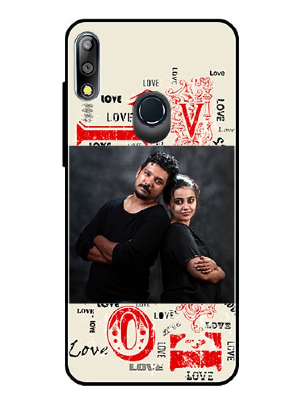 Custom Zenfone Max pro M2 Photo Printing on Glass Case  - Trendy Love Design Case