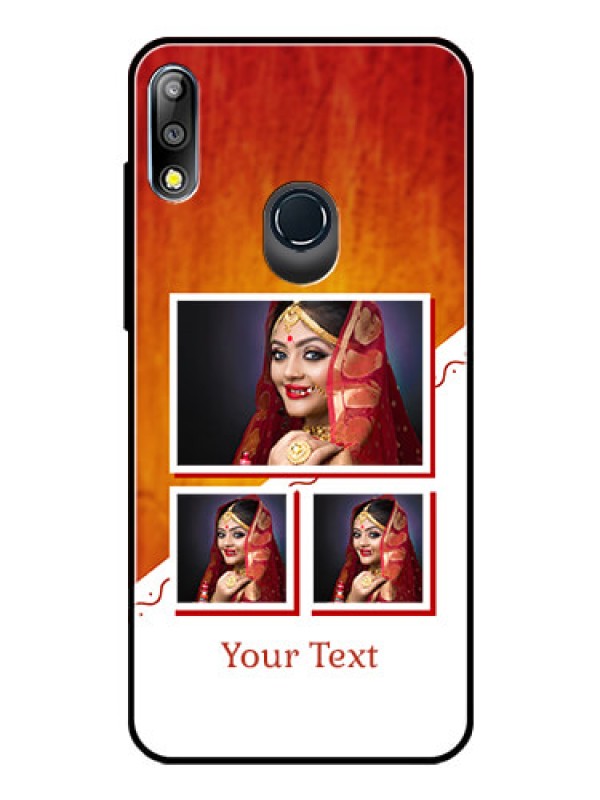 Custom Zenfone Max pro M2 Custom Glass Phone Case  - Wedding Memories Design  