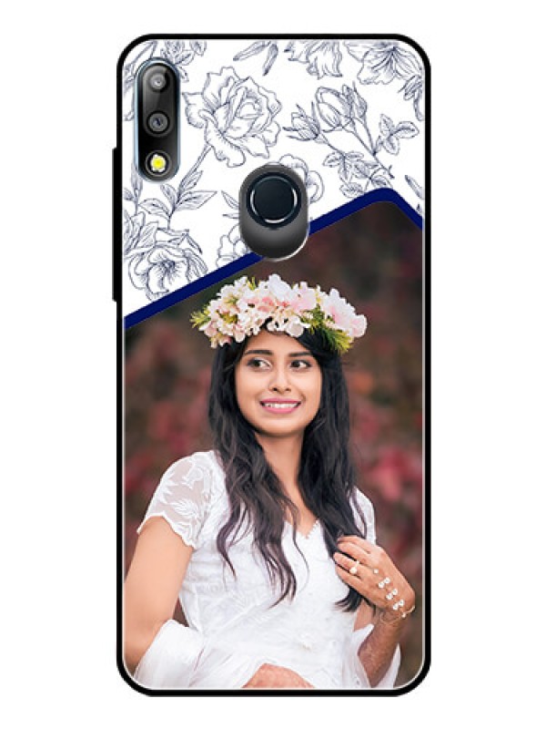 Custom Zenfone Max pro M2 Personalized Glass Phone Case  - Premium Floral Design