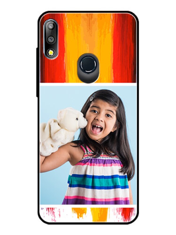 Custom Zenfone Max pro M2 Personalized Glass Phone Case  - Multi Color Design