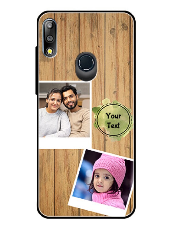 Custom Zenfone Max pro M2 Custom Glass Phone Case  - Wooden Texture Design