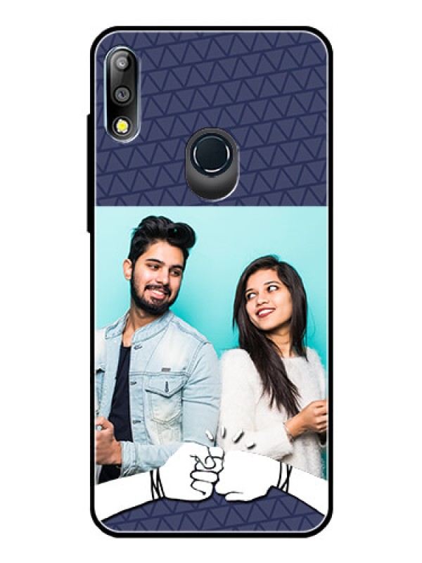 Custom Zenfone Max pro M2 Photo Printing on Glass Case  - with Best Friends Design  