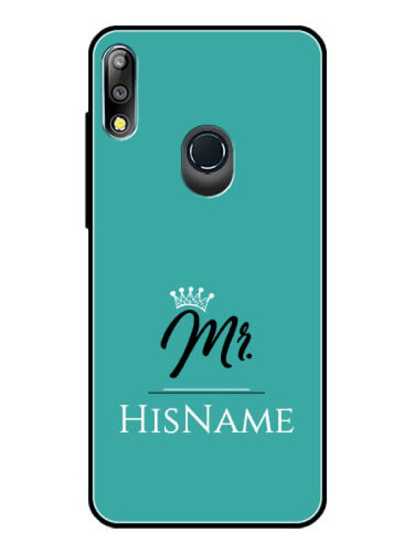 Custom Zenfone Max pro M2 Custom Glass Phone Case Mr with Name