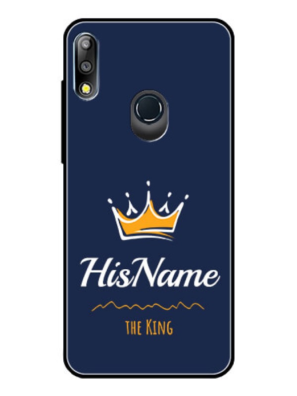Custom Zenfone Max pro M2 Glass Phone Case King with Name