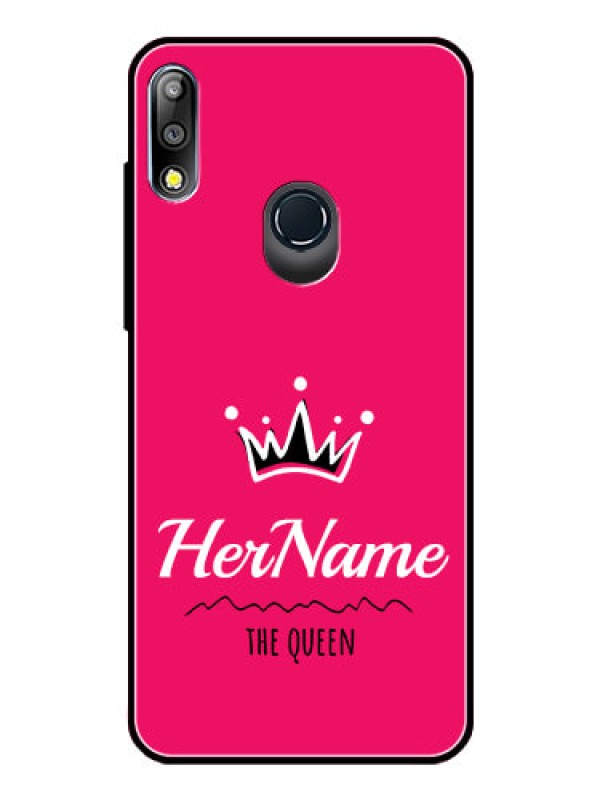 Custom Zenfone Max pro M2 Glass Phone Case Queen with Name