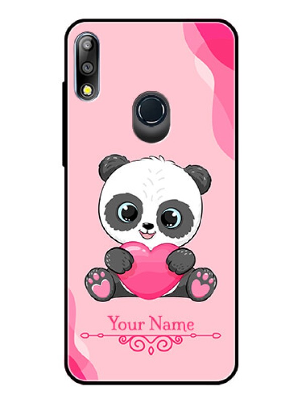 Custom Zenfone Max Pro M2 Custom Glass Mobile Case - Cute Panda Design