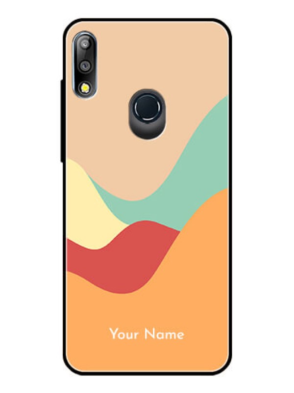 Custom Zenfone Max Pro M2 Personalized Glass Phone Case - Ocean Waves Multi-colour Design