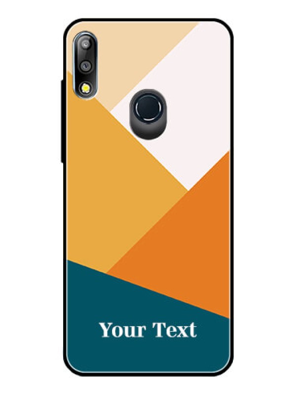 Custom Zenfone Max Pro M2 Personalized Glass Phone Case - Stacked Multi-colour Design
