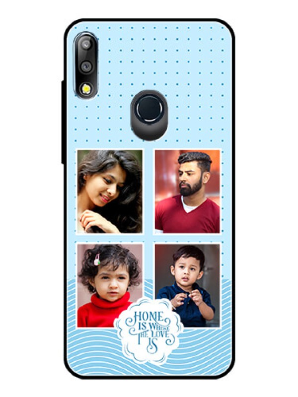 Custom Zenfone Max Pro M2 Custom Glass Phone Case - Cute love quote with 4 pic upload Design