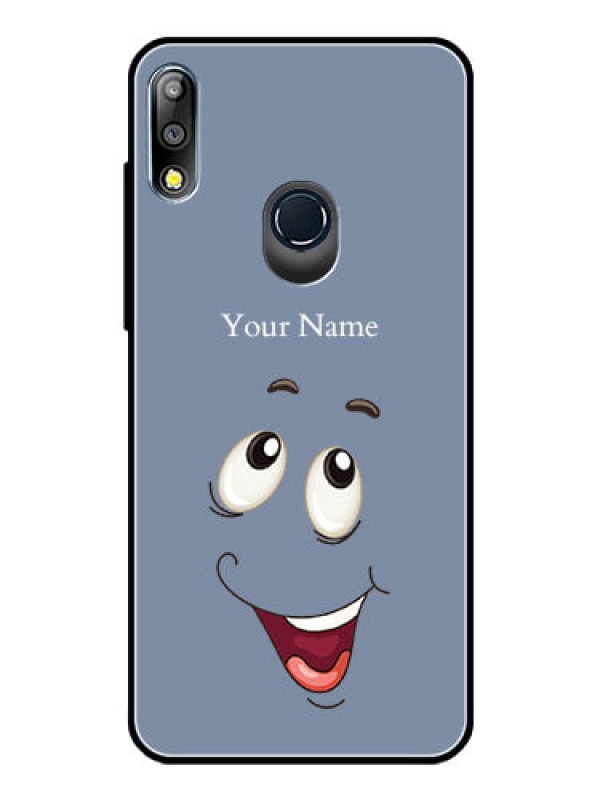 Custom Zenfone Max Pro M2 Photo Printing on Glass Case - Laughing Cartoon Face Design