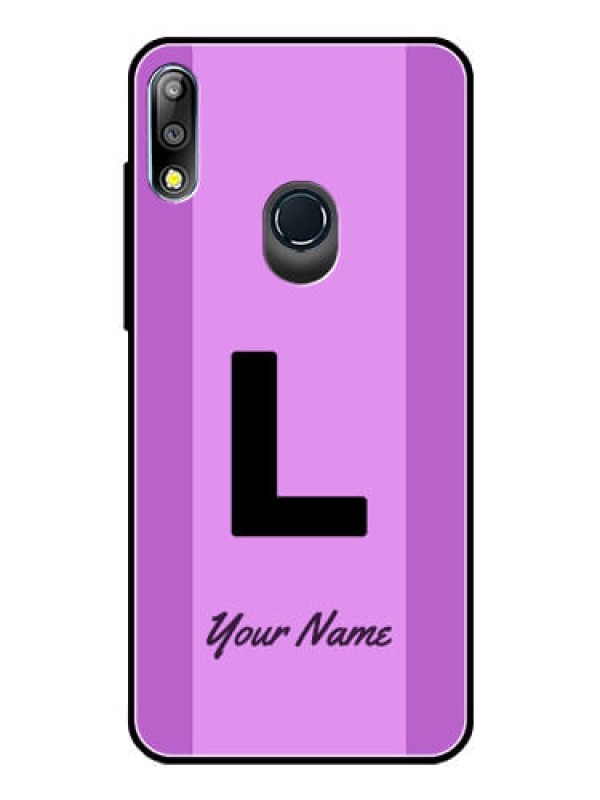 Custom Zenfone Max Pro M2 Custom Glass Phone Case - Tricolor custom text Design