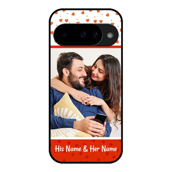 Google Pixel 10 5G Custom Glass Phone Case - Orange Love Symbol Design
