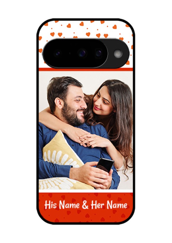 Google Pixel 10 5G Custom Glass Phone Case - Orange Love Symbol Design