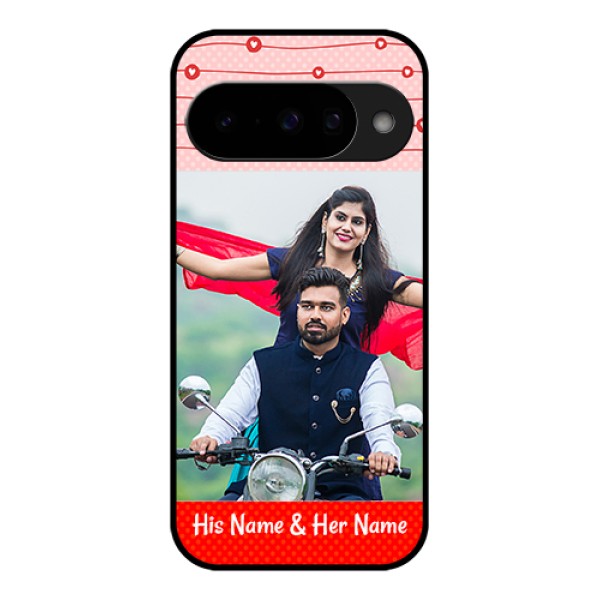 Google Pixel 10 5G Custom Glass Phone Case - Red Pattern Case Design
