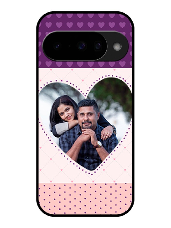 Custom Google Pixel 10 5G Custom Glass Phone Case - Violet Love Dots Design