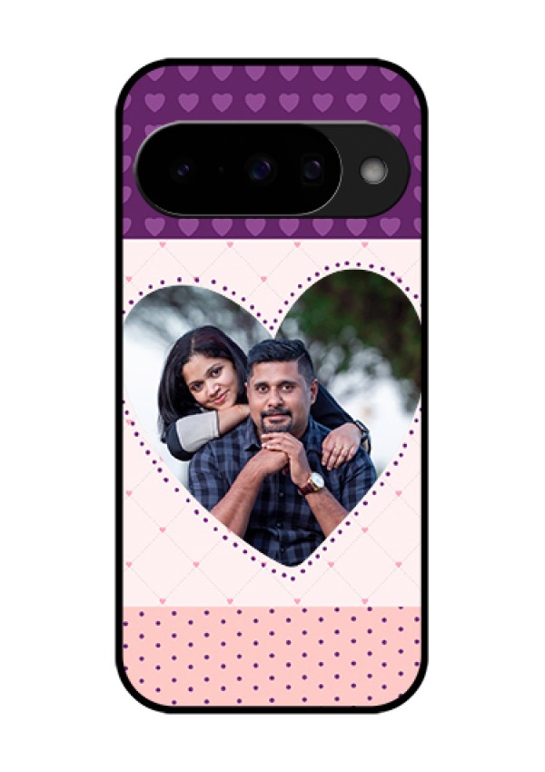 Google Pixel 10 5G Custom Glass Phone Case - Violet Love Dots Design