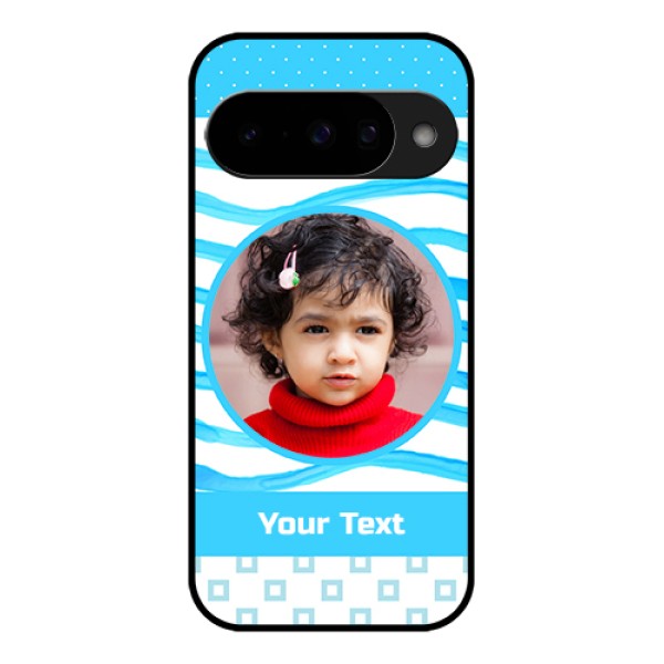 Google Pixel 10 5G Custom Glass Phone Case - Simple Blue Case Design
