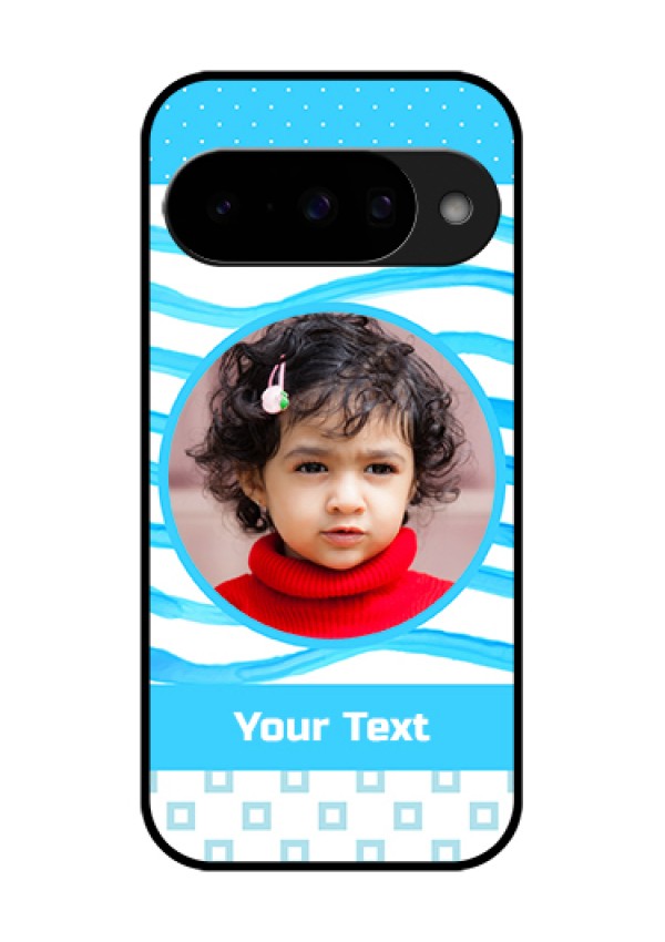 Google Pixel 10 5G Custom Glass Phone Case - Simple Blue Case Design