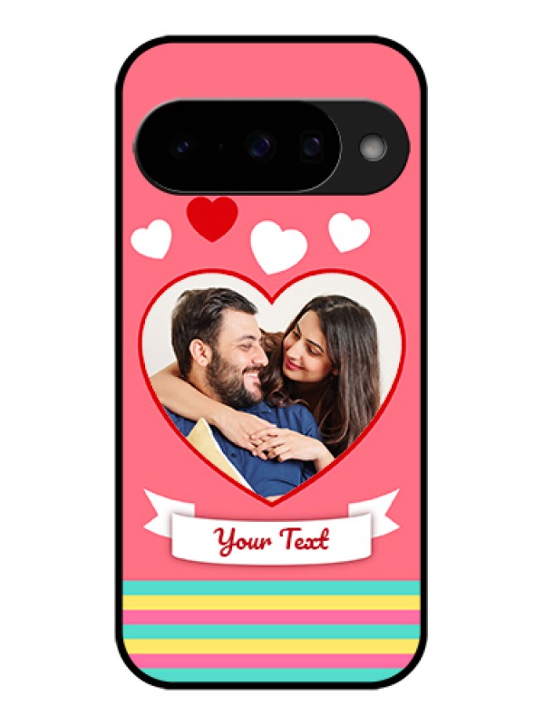 Custom Google Pixel 10 5G Custom Glass Phone Case - Love Shapes Doodle Design