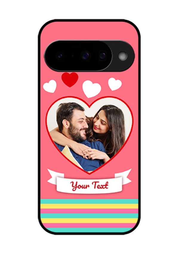 Google Pixel 10 5G Custom Glass Phone Case - Love Shapes Doodle Design
