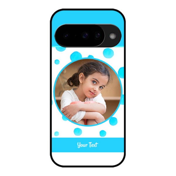 Google Pixel 10 5G Custom Glass Phone Case - Blue Bubbles Pattern Design