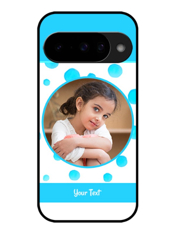 Custom Google Pixel 10 5G Custom Glass Phone Case - Blue Bubbles Pattern Design