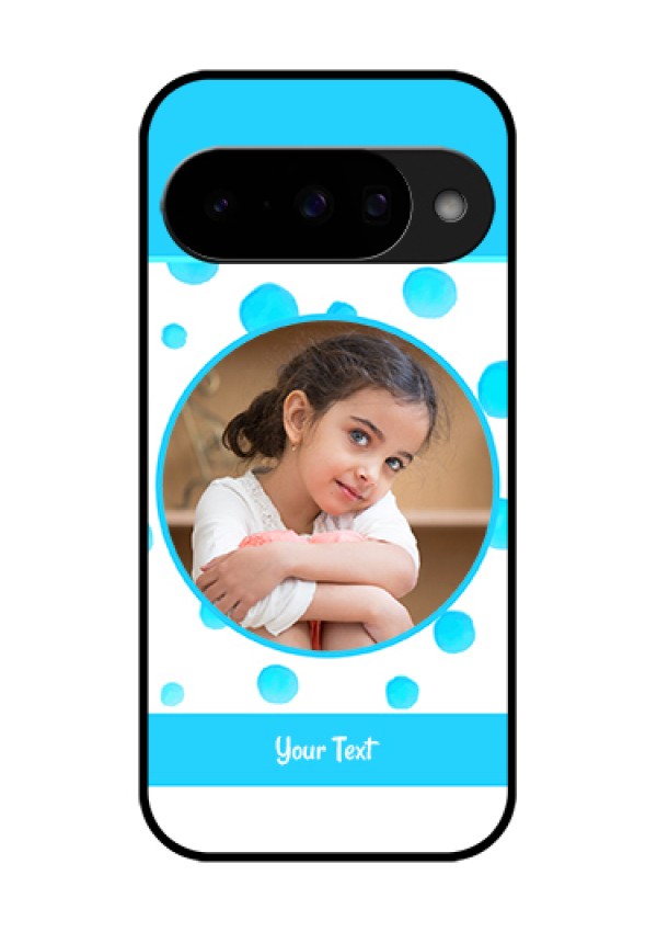 Google Pixel 10 5G Custom Glass Phone Case - Blue Bubbles Pattern Design