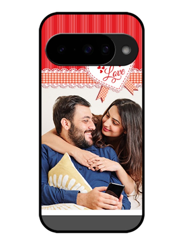 Custom Google Pixel 10 5G Custom Glass Phone Case - Red Love Pattern Design