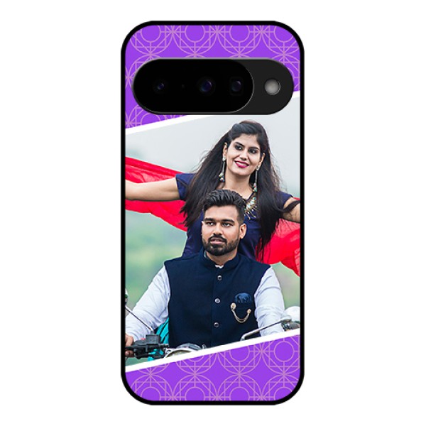 Google Pixel 10 5G Custom Glass Phone Case - Violet Color Pattern Design