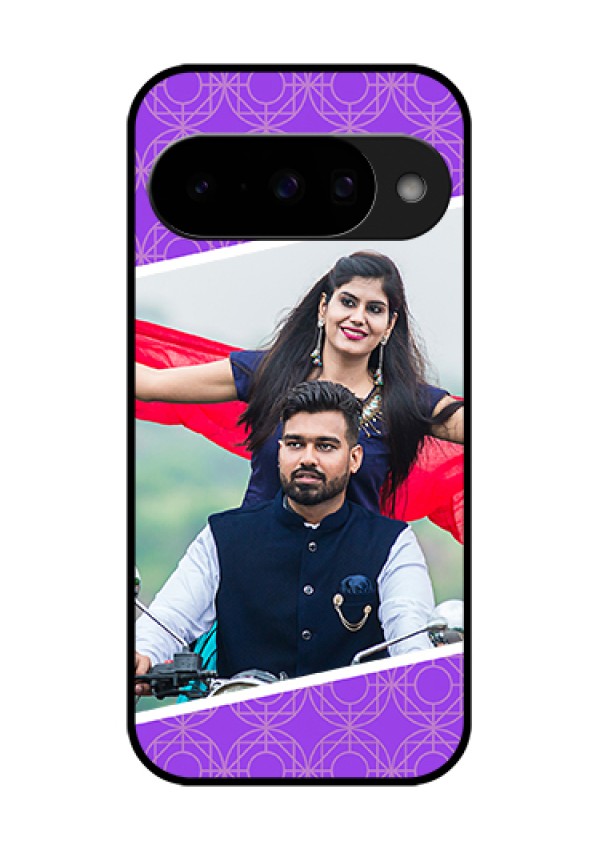 Google Pixel 10 5G Custom Glass Phone Case - Violet Color Pattern Design