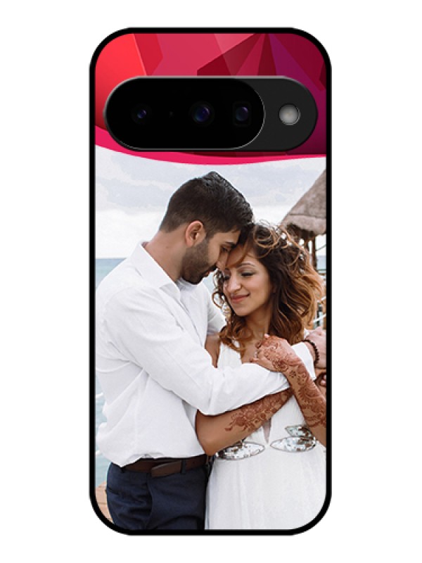 Custom Google Pixel 10 5G Custom Glass Phone Case - Red Abstract Design