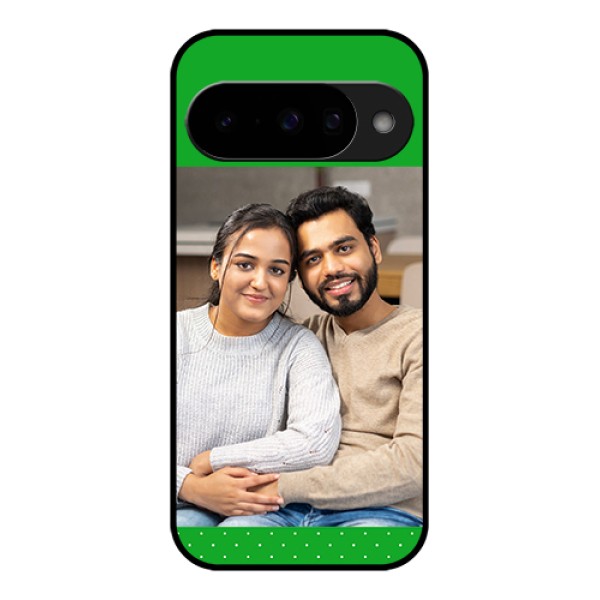 Google Pixel 10 5G Custom Glass Phone Case - Green Pattern Design