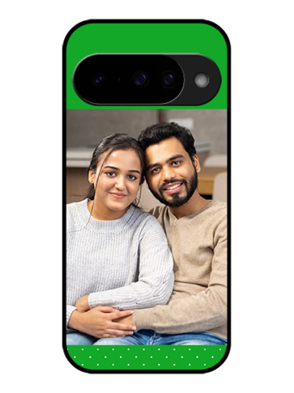 Custom Google Pixel 10 5G Custom Glass Phone Case - Green Pattern Design