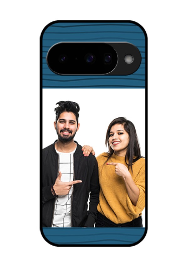 Google Pixel 10 5G Custom Glass Phone Case - Blue Pattern Cover Design
