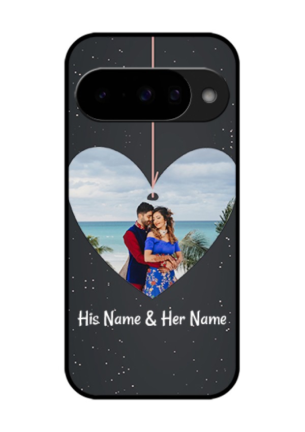 Google Pixel 10 5G Custom Glass Phone Case - Hanging Heart Design