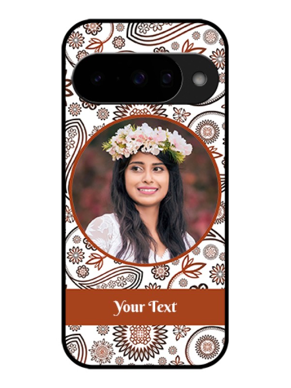 Custom Google Pixel 10 5G Custom Glass Phone Case - Abstract Flower Design
