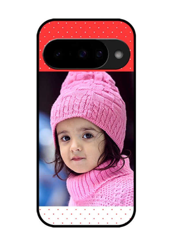 Google Pixel 10 5G Custom Glass Phone Case - Red Pattern Design